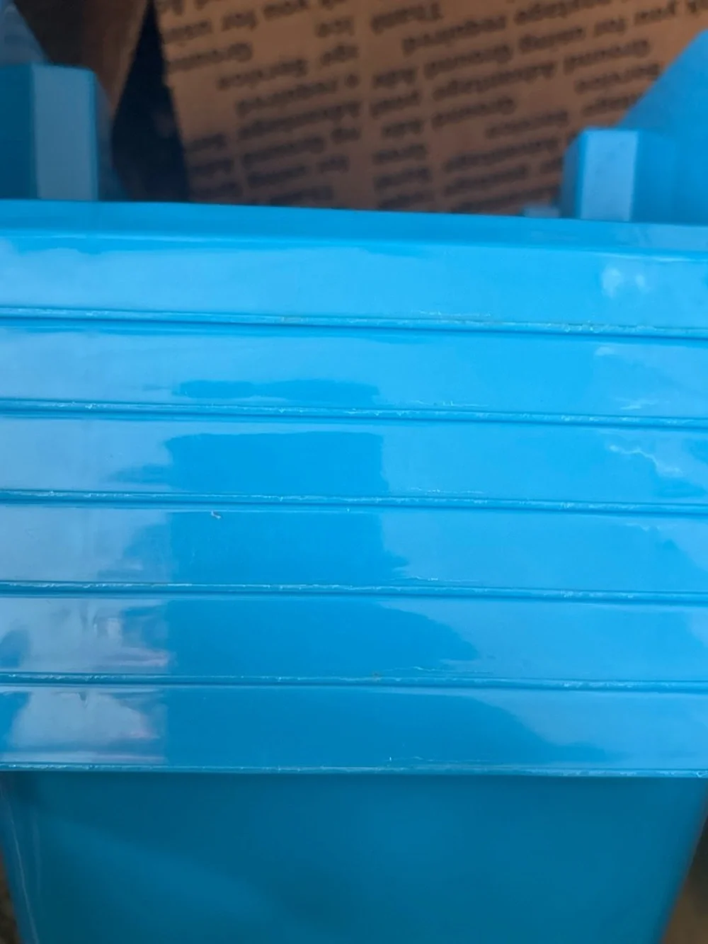 Blue Plastic Storage Bin - Home Organization